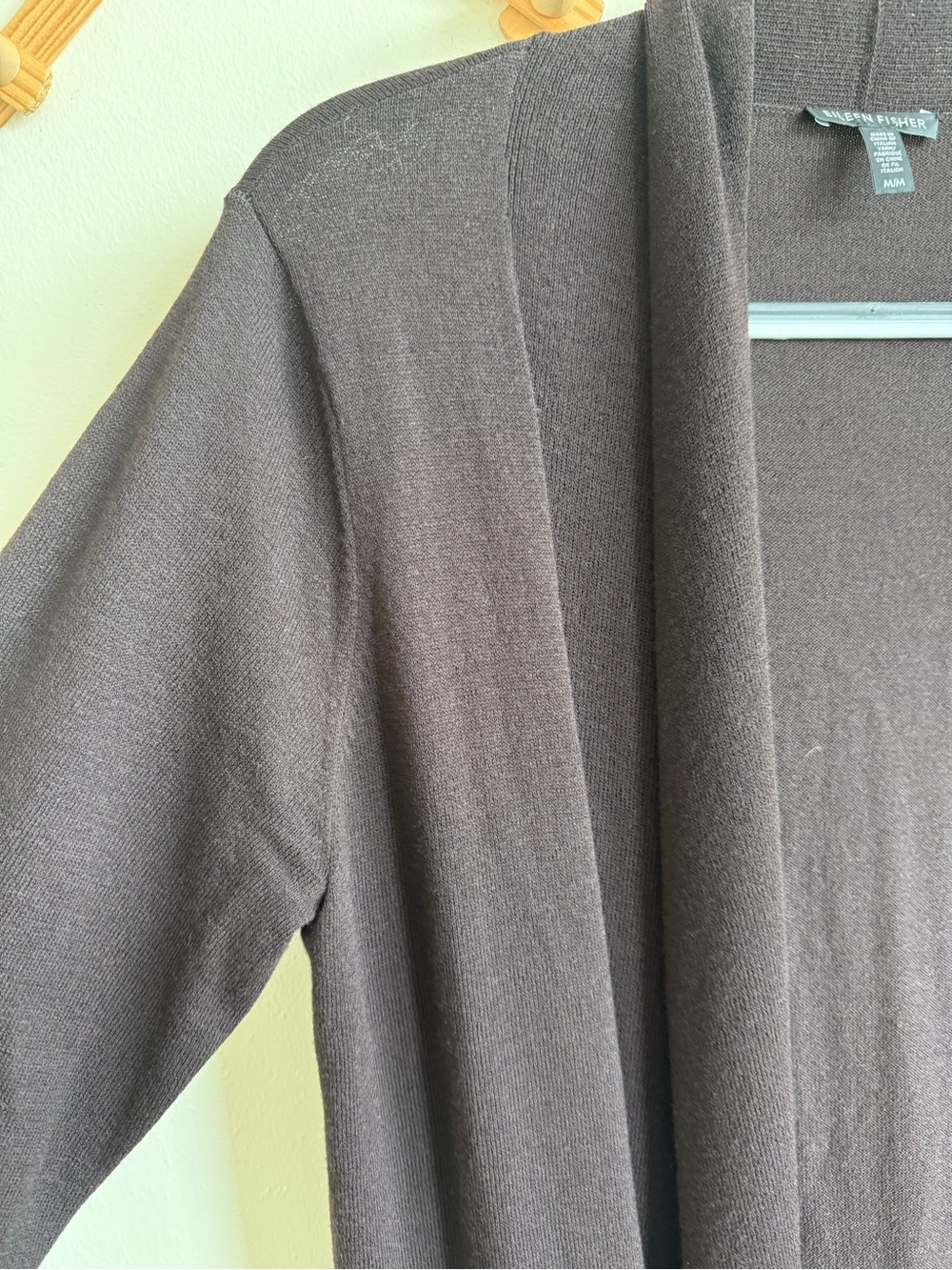 Eileen Fisher 100% wool Open Front Long Cardigan - Picture 3 of 7